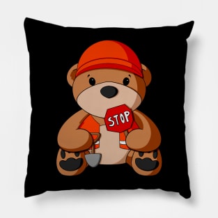Construction Teddy Bear Pillow