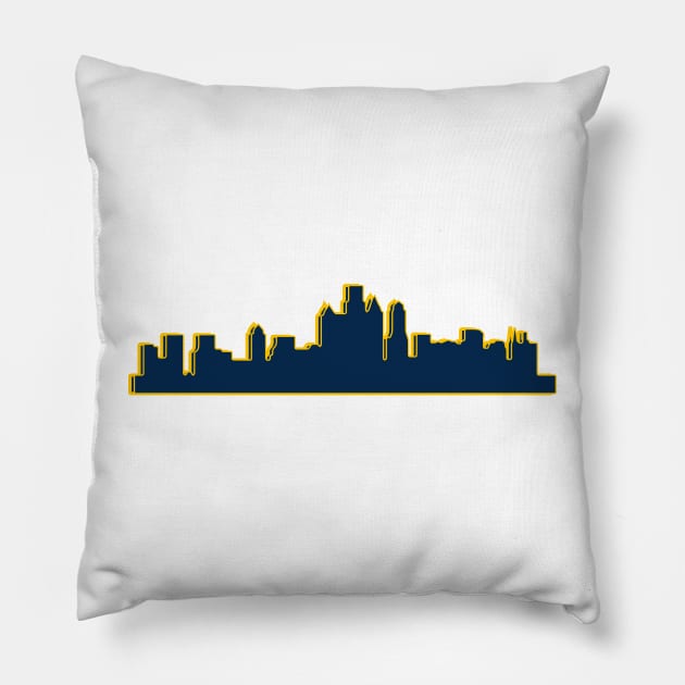 Philly Skyline Drexel Sticker Pillow by AashviPatel