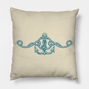 Nautical Retro Anchor Emblem Pillow