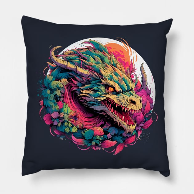 Fantasy Kingdom Dragon Pillow by enyeniarts