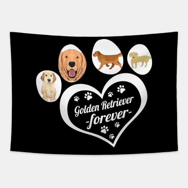 Golden Retriever forever Tapestry by TeesCircle