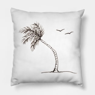 Palm Tree Sketch Pillow