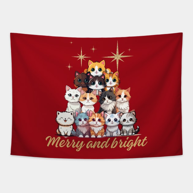 Cats for Christmas Tapestry by Ayzora Studio