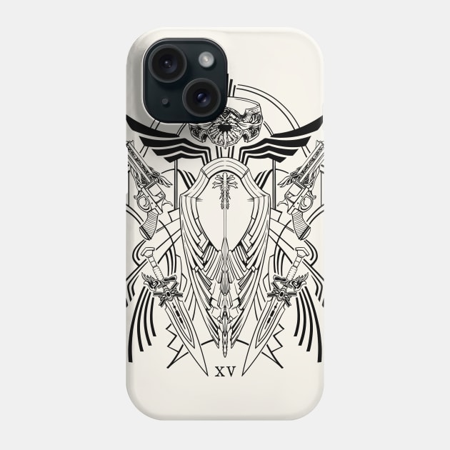 FFXV Arms and Armiger (black) Phone Case by beanclam