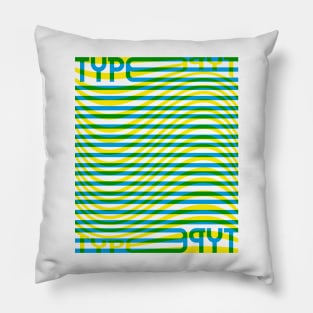 Type Wave (Blue Yellow Green) Pillow