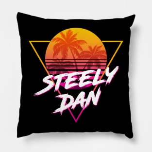 Steely Dan - Proud Name Retro 80s Sunset Aesthetic Design Pillow