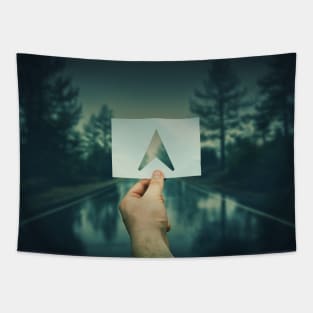 holding gps arrow Tapestry