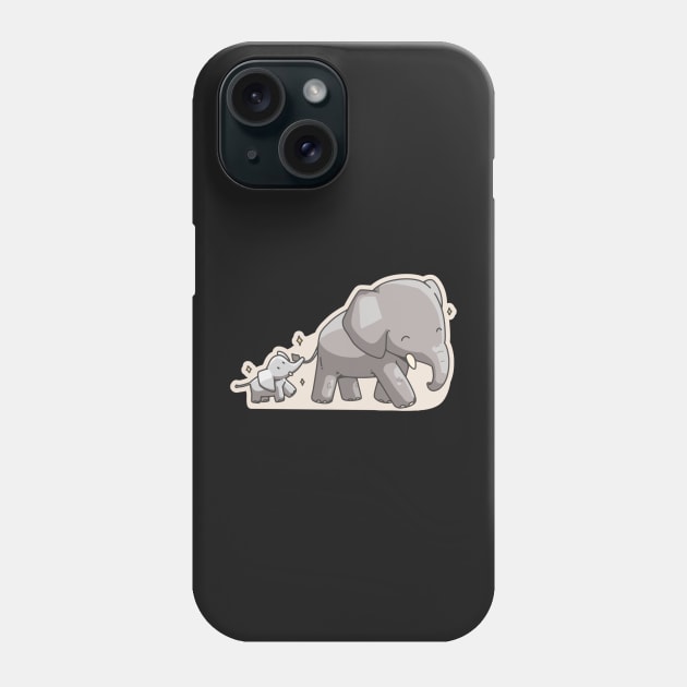 Happy Mommy Elephant Phone Case by TimeSkiff