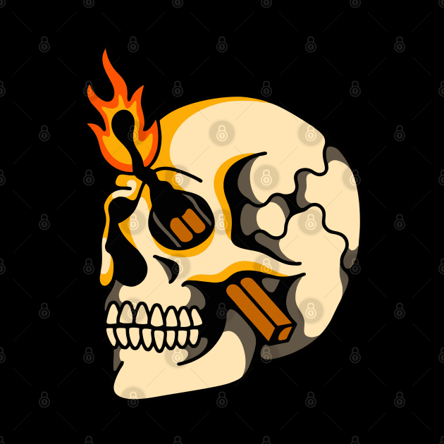 Skull match fire by Bojes Art