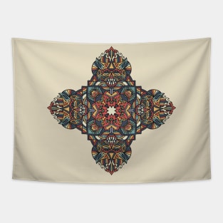 Tribal Mask Mandala Tapestry