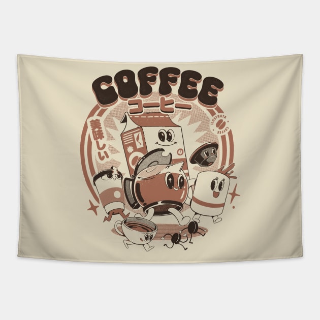 My Coffee Friends Tapestry by Ilustrata