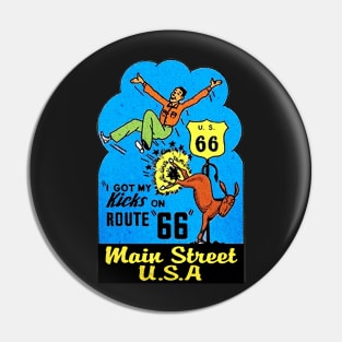 Route 66 Get Your Kicks Main Street U.S.A Vintage Style Pin