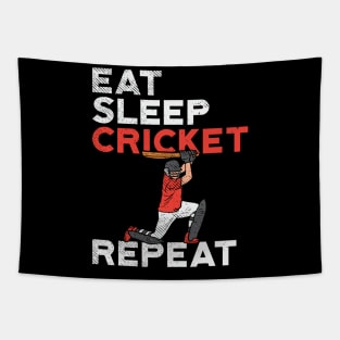 Eat Sleep Cricket Repeat Tapestry