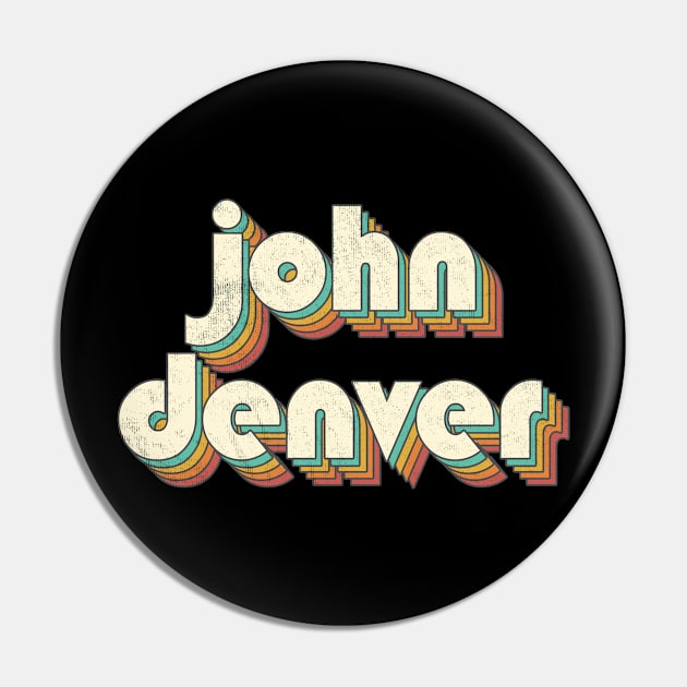 Retro Vintage Rainbow John Letters Distressed Style Pin by Cables Skull Design