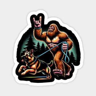 Bigfoot Walking German Shepherd Glory Tee Triumph for Dog Admirers Magnet