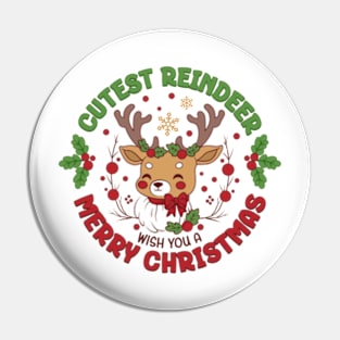 cutest reindeer wish you merry chirstmas Pin