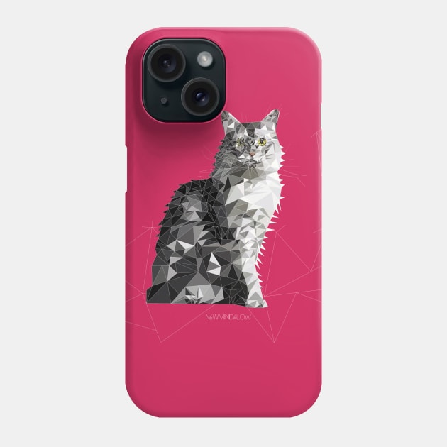 Geometric Maine Coon Phone Case by newmindflow