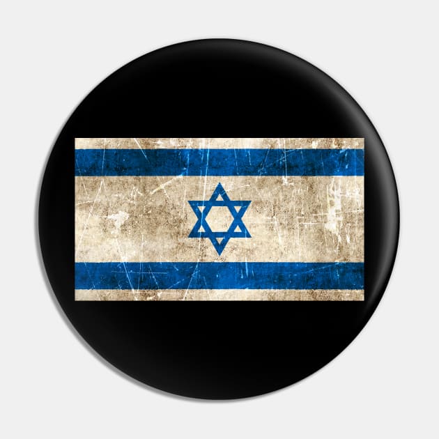 Vintage Aged and Scratched Israeli Flag Pin by jeffbartels