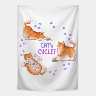 Cat's Cycle (Purple) Tapestry