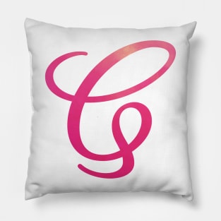 Letter G Monogram, Pink Color Personalized Design Pillow