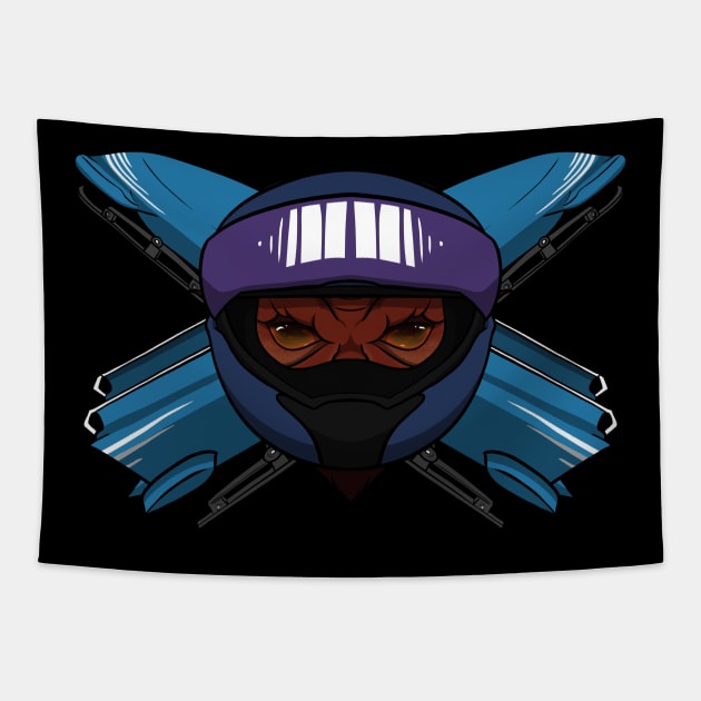 Bobsledding Devil Tapestry by RampArt