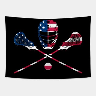 LAX Sticks Head and Ball in US Flag colours- The Tapestry