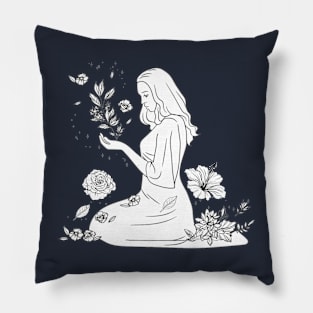 Flowers lady Pillow