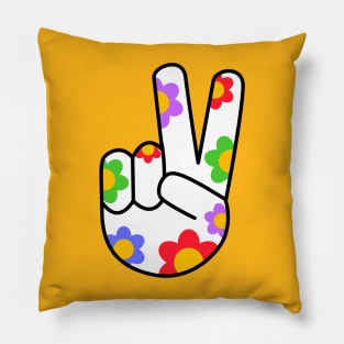 Floral Peace Sign Pillow