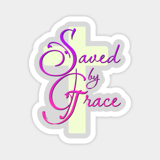 Saved by Grace with Cross Magnet