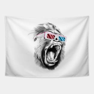 Cool Monkey With Glasses Tapestry