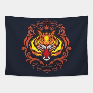 Angry Tiger Design Tapestry