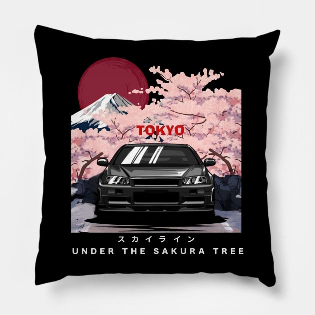 Nissan Skyline r34 GTR, JDM Car Pillow by T-JD