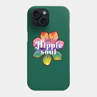 Hippie flower in bright rainbow colours Phone Case