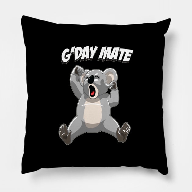 Sleepy Koala Bear G'day Mate - Cute Australian Koalas Gift Pillow by ScottsRed