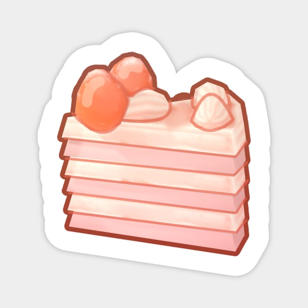 Strawberry Cake slice Magnet by VelvepeachShop