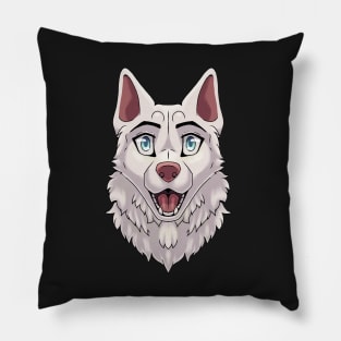 Shocked Surprised Expression White Husky Dog Pillow