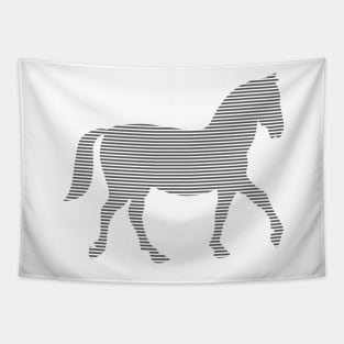 Horse - strips - gray and white. Tapestry