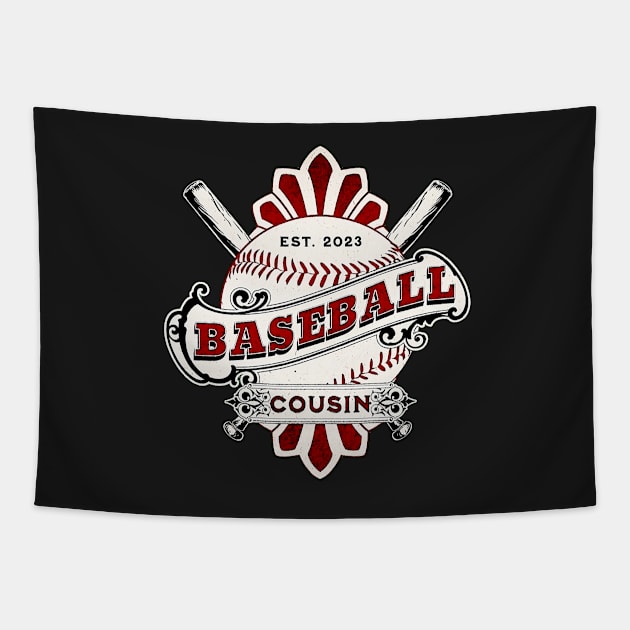 Retro On Gameday Baseball Cousin sport life game day,baseball life for mom Tapestry by masterpiecesai