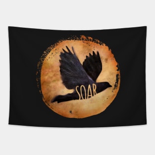 SOAR - crow/raven in flight Tapestry