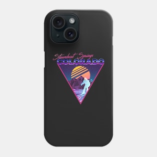 Retro Vaporwave Ski Mountain | Steamboat Springs Colorado | Shirts, Stickers, and More! Phone Case