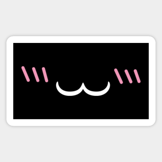 UWU cat mouth blushing shy white - Uwu - Sticker