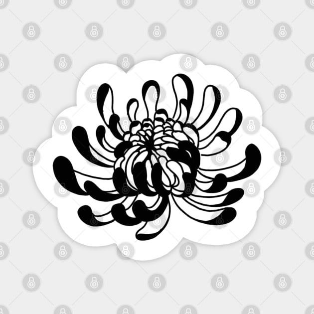 Lotus Black Flower Magnet by Print Art Station