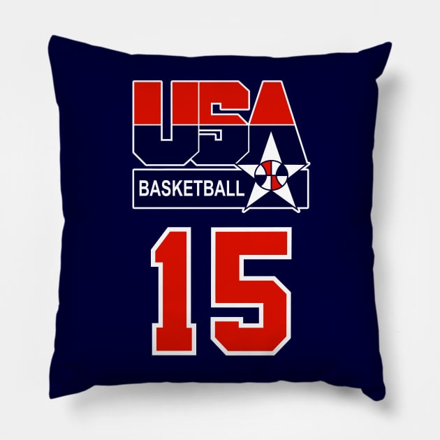 USA DREAM TEAM 92 - FRONT & BACK PRINT Pillow by Buff Geeks Art