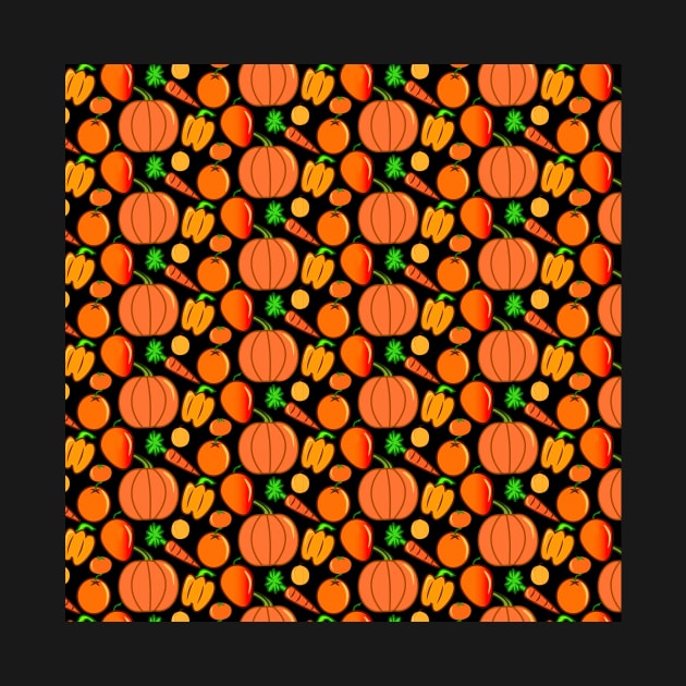 Orange Foods Pattern by Fad-Artwork