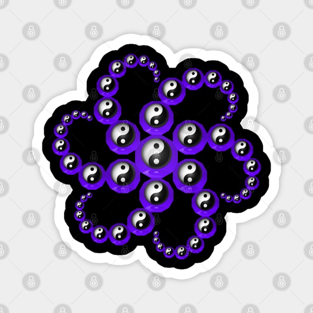 Yin Yang Design - Purple Color Magnet by The Black Panther