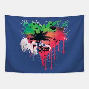 Watermelon Heart Summer Rorschach Inkblot Tapestry