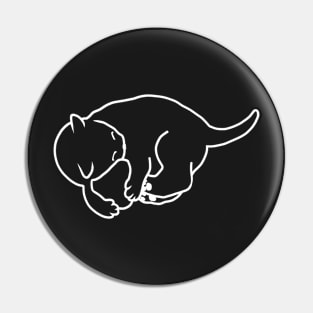 Cute kitty with ball (black) Pin