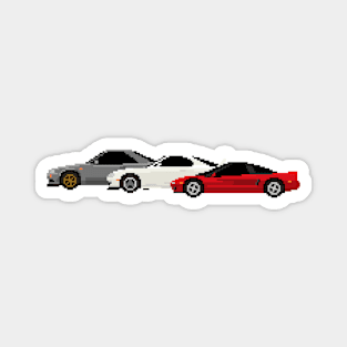 JDM Sports Car Combo Pixelart Magnet