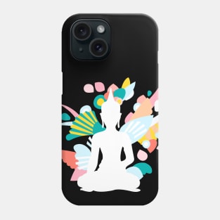 White Budda with Colorful Energy (Pastels) Phone Case