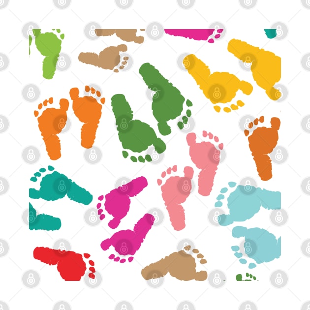 Seamless kids footprints by GULSENGUNEL